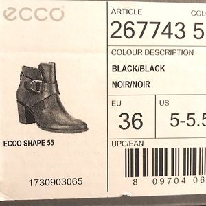 Ecco Black Leather Booties